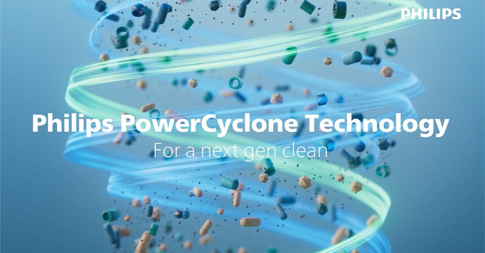 Philips AquaTrio 9000. sērijas bezvadu putekļsūcējs — videoklips par tehnoloģiju PowerCyclone