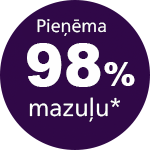 knupīti pieņēma 98% zīdaiņi