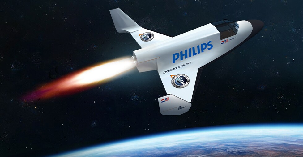 Philips un XCOR apvienojas, lai ļautu jums piedzīvot ceļojumu kosmosā