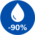 Par 90% mazāk tauku ikona